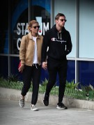 Kate Mara and Jamie Bell out for lunch in Los Feliz. 15 May 2017