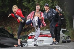 Sophie Turner & Joe Jonas - Having fun with the paparazzi at the gym in LA - June 6, 2017